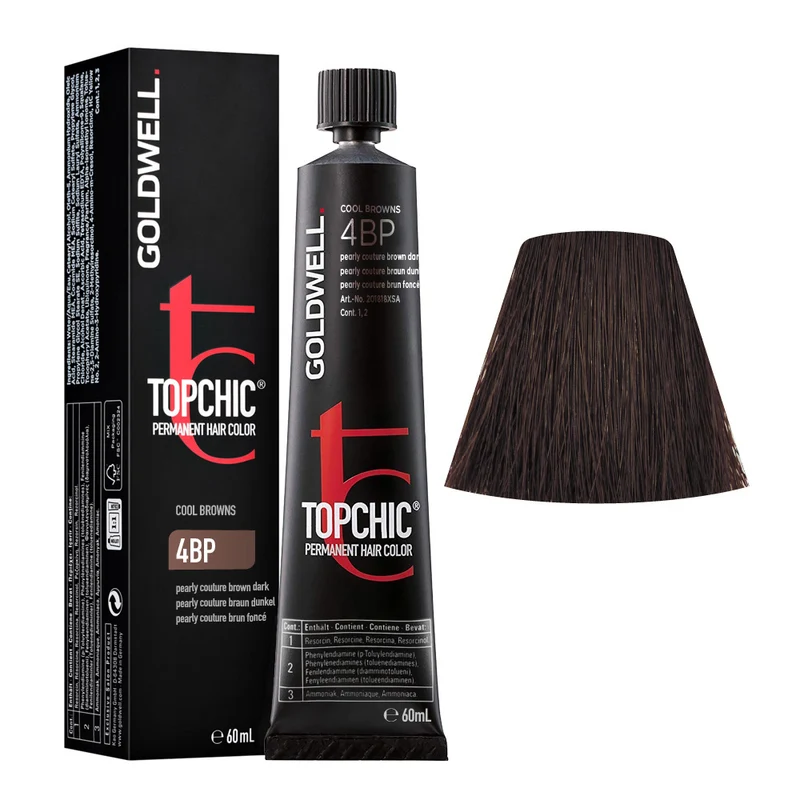 Goldwell Topchic Tube C4BP Pearly Couture Brun Foncé 60ml - coloration permanente en tube