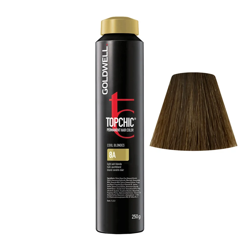 Goldwell Topchic Can 8A Blond Clair Cendré 250gr - coloration permanente en bombe