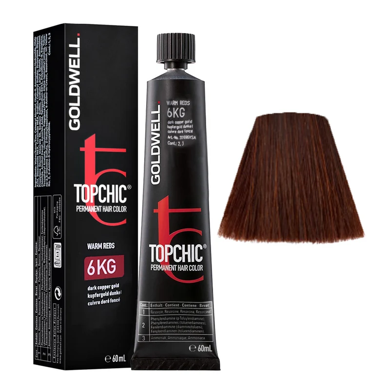Goldwell Topchic Tube 6KG Cuivre Or Foncé 60ml - coloration permanente en tube