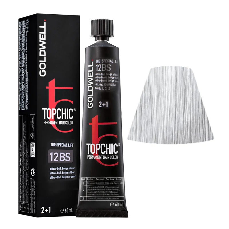 Goldwell Topchic Tube 12BS Ultra Blond Beige Argent 250gr - coloration permanente en tube