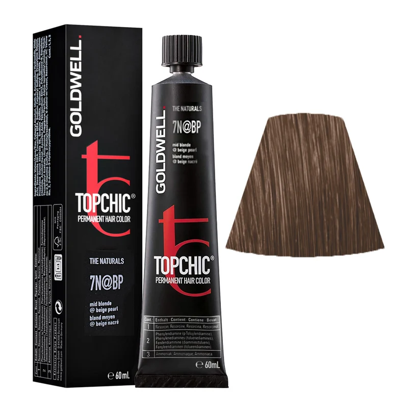 Goldwell Topchic Tube 7N@BP Blond Moyen Elumenated Beige Perlé 250gr - coloration permanente en tube