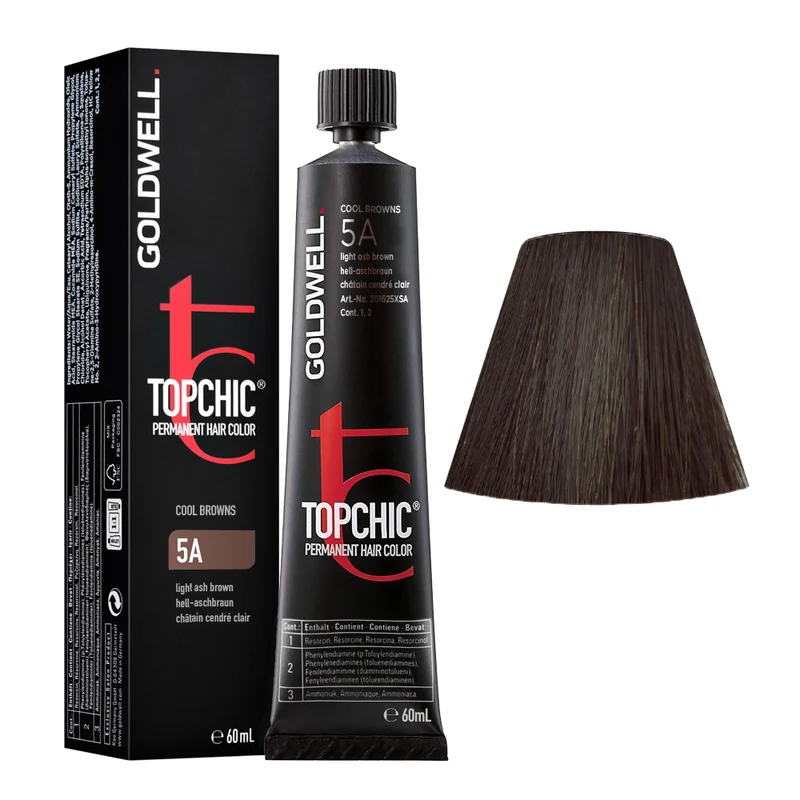 Goldwell Topchic Tube C5A Marron Clair Cendré 60ml - coloration permanente en tube