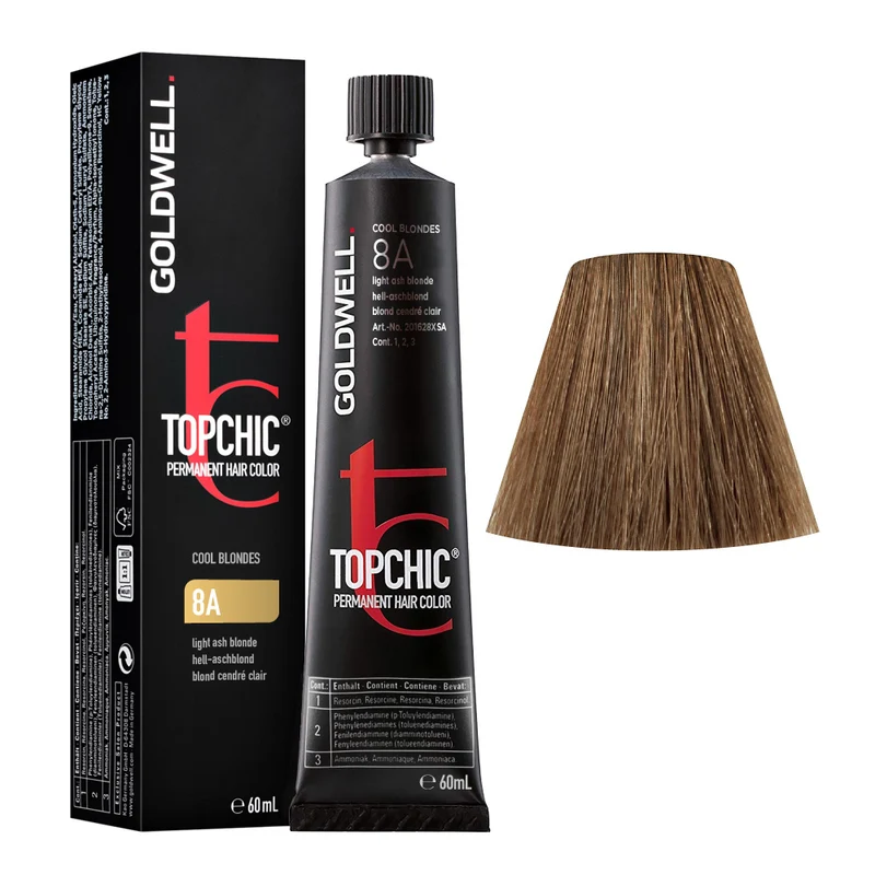 Goldwell Topchic Tube C8A Blond Cendré Clair 60ml - coloration permanente en tube