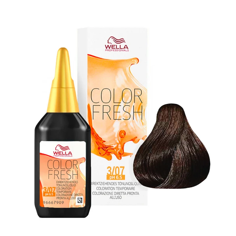 Wella Color Fresh 3/07 Châtain Foncé Sable Naturel 75 ml - rehausseur de couleur sans ammoniac