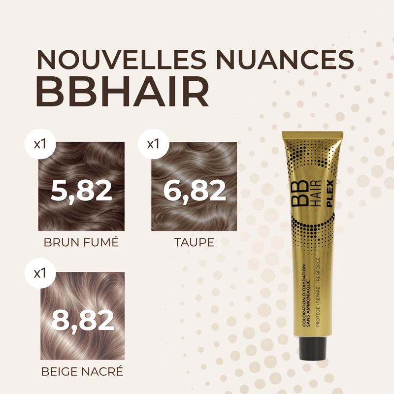Lot 3 Nouvelles Nuances Coloration d'Oxydation Sans Ammoniaque BBHair Plex