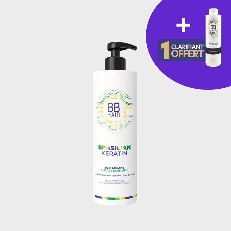 BBHair Lissage Brésilien Kératine 500ml + Shampooing Clarifiant OFFERT