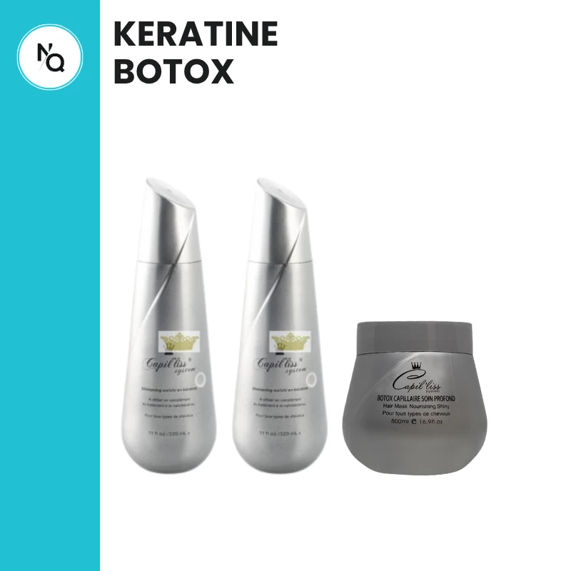 SHAMPOOING KERATINE 320 ML + CONDITIONNEUR KERATINE 320 ML + MASQUE BOTOX 500ML