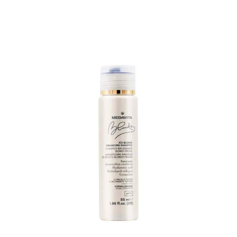 Medavita Blondie Ice Blonde Enhancing Shampoo 55ml - shampoing rehausseur de reflets blonds froids