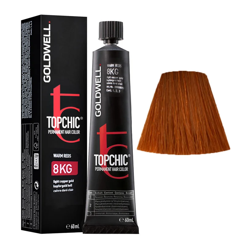 Goldwell Topchic Tube 8KG Cuivre Doré Clair 60ml - coloration permanente en tube