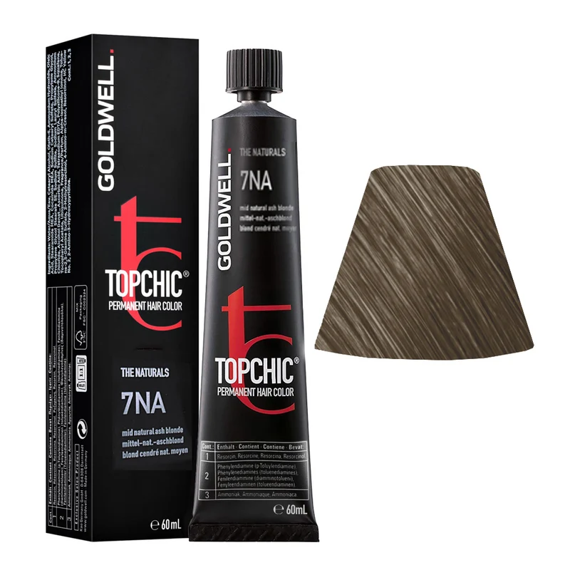 Goldwell Topchic Tube 7NA Blond Cendré Naturel Moyen 60ml - coloration permanente en tube