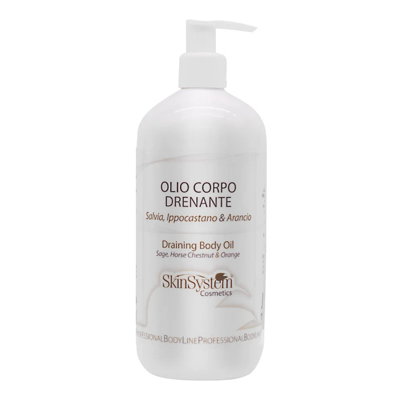 SkinSystem Draining Body Oil Sage Horse Chestnut & Orange 500ml - huile drainante