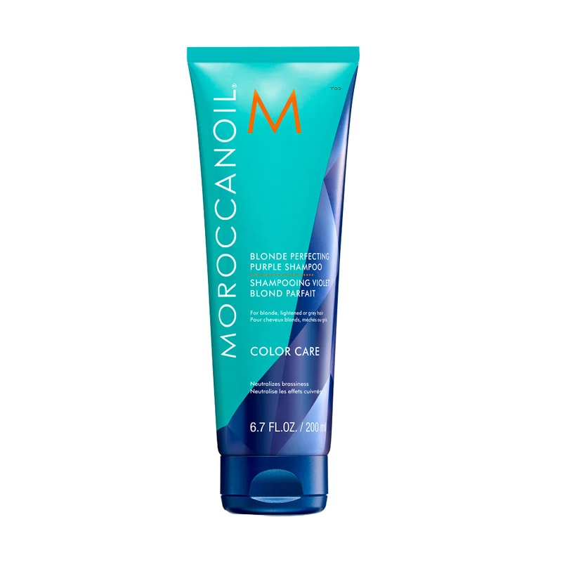 Moroccanoil Blonde Perfecting Purple Shampooing Anti - Jaune Pour Cheveux Blonds 200ml
