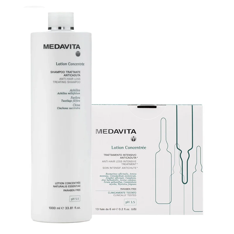 Medavita Cute Lotion Concentree Anti Hair Loss Treating Shampoo 1000ml & Anti Hair Loss Intensive Treatment