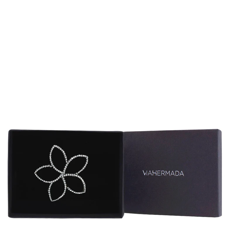 VIAHERMADA Barrette à cheveux avec Fleur Noire et Strass