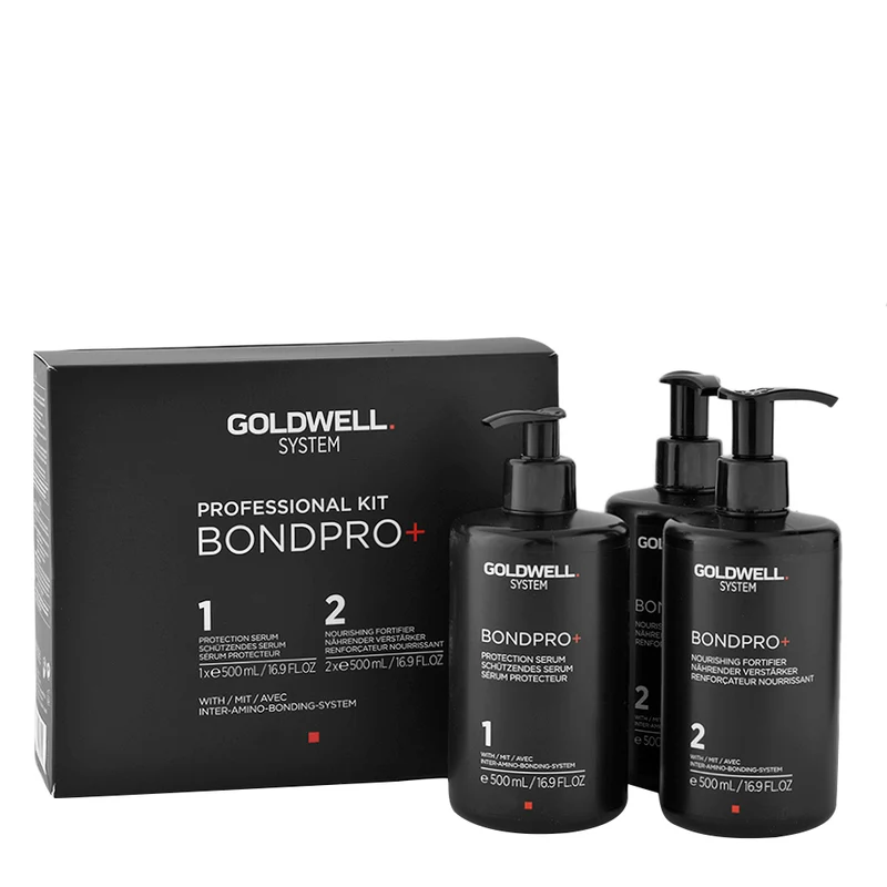 Goldwell Bond Pro Kit 3x500ml (1 Protect. Serum 2 Nourishing Fortif.)- kit fortifiant pour cheveux endommagés