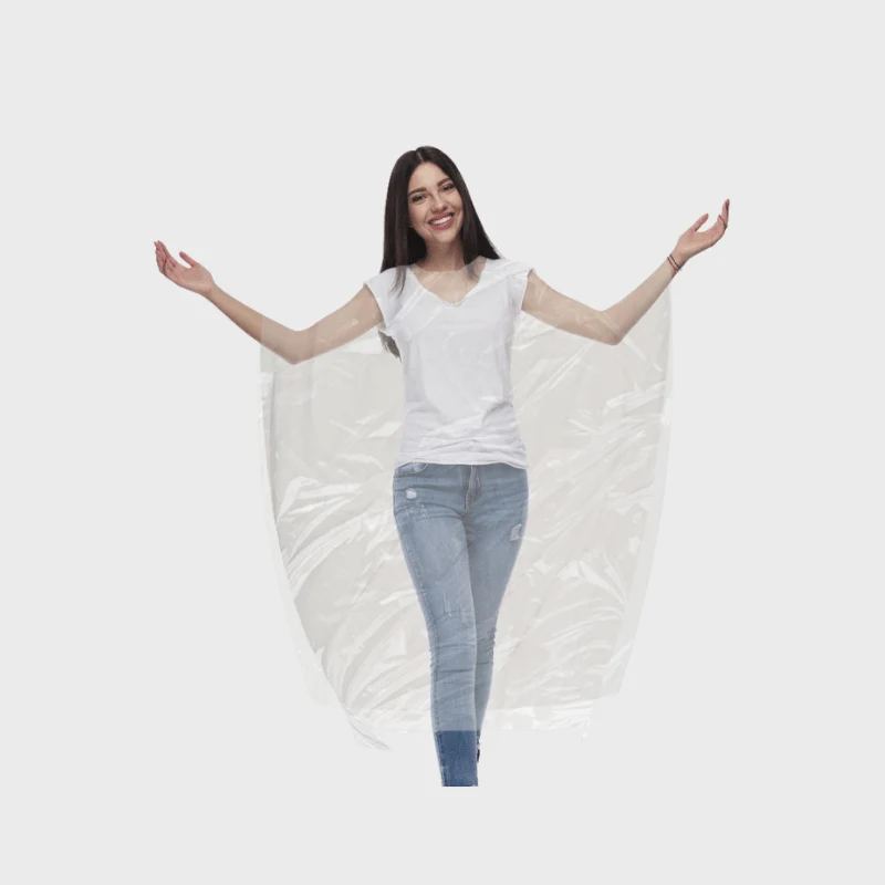 Capes plastiques blanches 17 microns 110cm x 130cm - Lot de 30