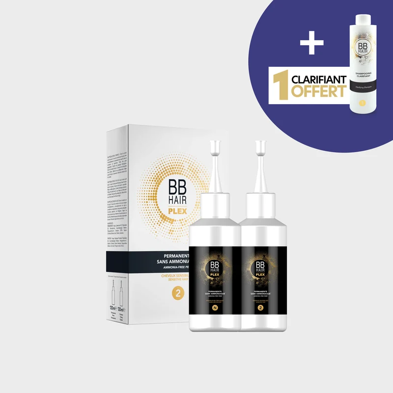 Permanente sans ammoniaque BBHair Plex - Kit n°2 cheveux sensibilisés + Shampooing Clarifiant OFFERT