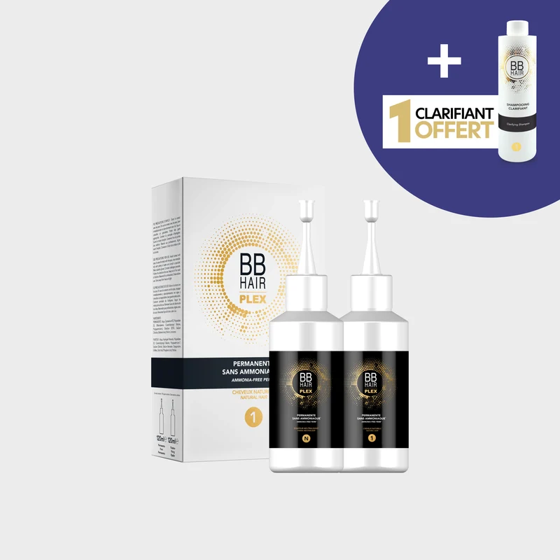 Permanente sans ammoniaque BBHair Plex - Kit n°1 cheveux naturels + Shampooing Clarifiant OFFERT
