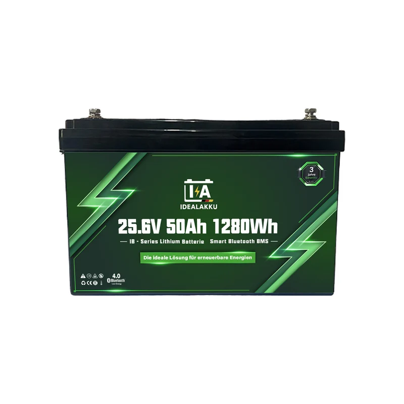 Batterie Lithium LiFePO4 24V 50Ah IDEALAKKU IB-24-50 Bluetooth BMS intégré – Remplacement AGM Gel