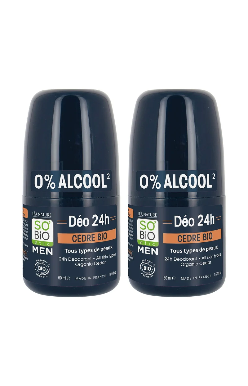 Déodorants bio 24h - Cèdre bio - Homme - 2 x 50 ml