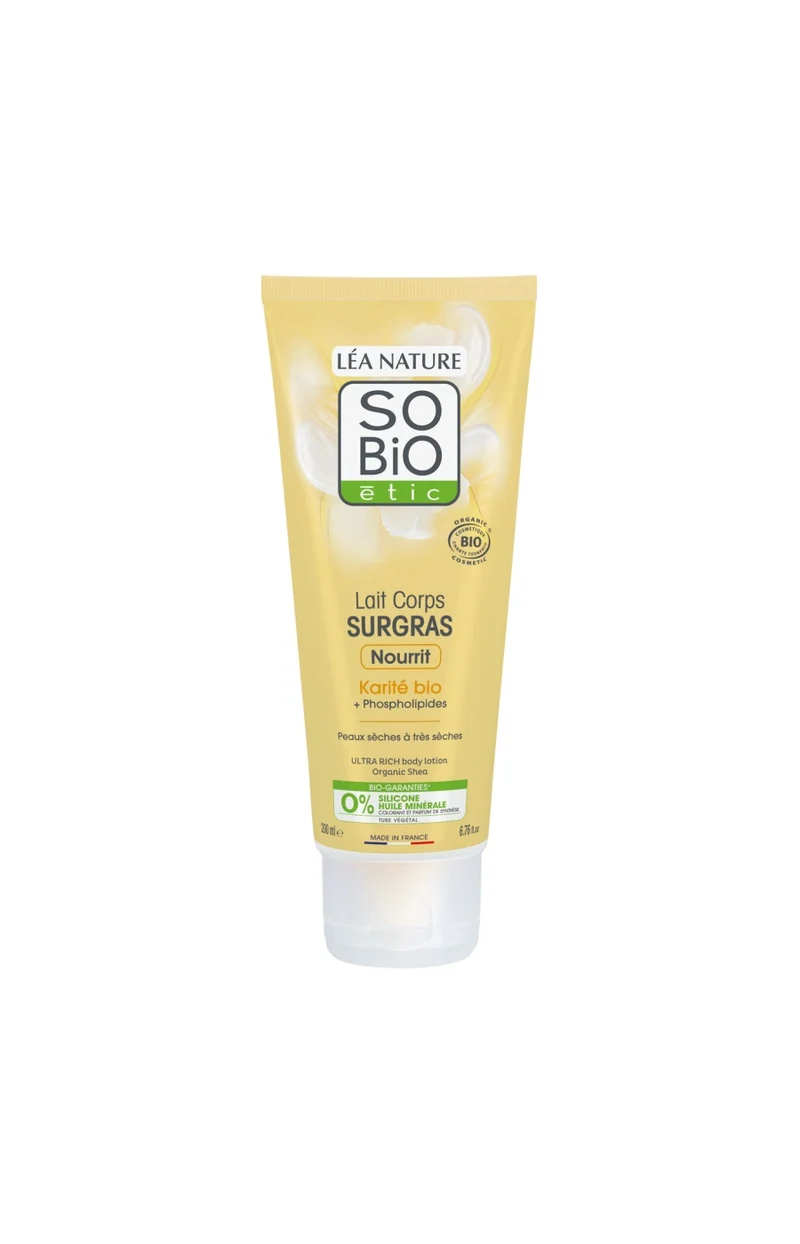 Lait corps surgras nourrissant bio - Karité - Peaux sèches & très sèches - 200 ml