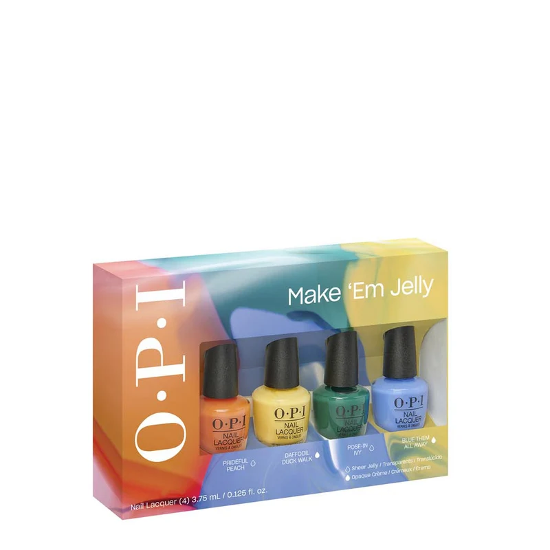 OPI Nail Laquer Make 'Em Jelly Summer 2025 Set Mini Pack 4x3.75ml - coffret vernis à ongles