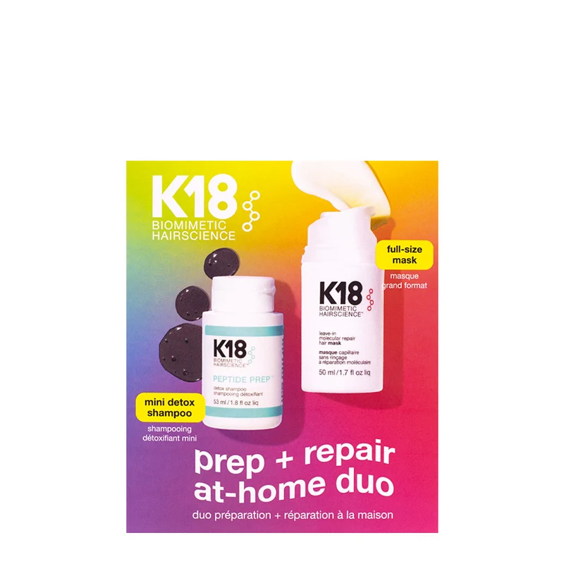K18 Prep + Repair Duo Pre Shampoo 50ml + Mask 50ml - coffret réparation