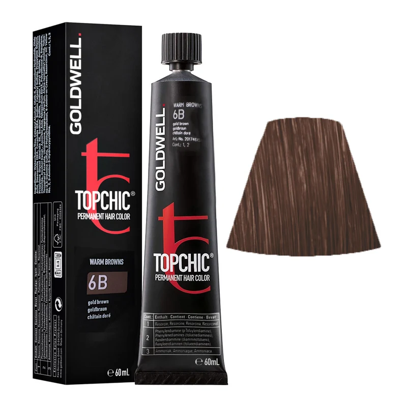 Goldwell Topchic Tube 6B Châtain Doré 60ml - coloration permanente en tube