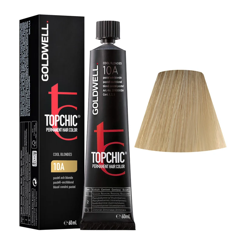 Goldwell Topchic Tube C10A Blond Cendré Pastel 60ml - coloration permanente en tube