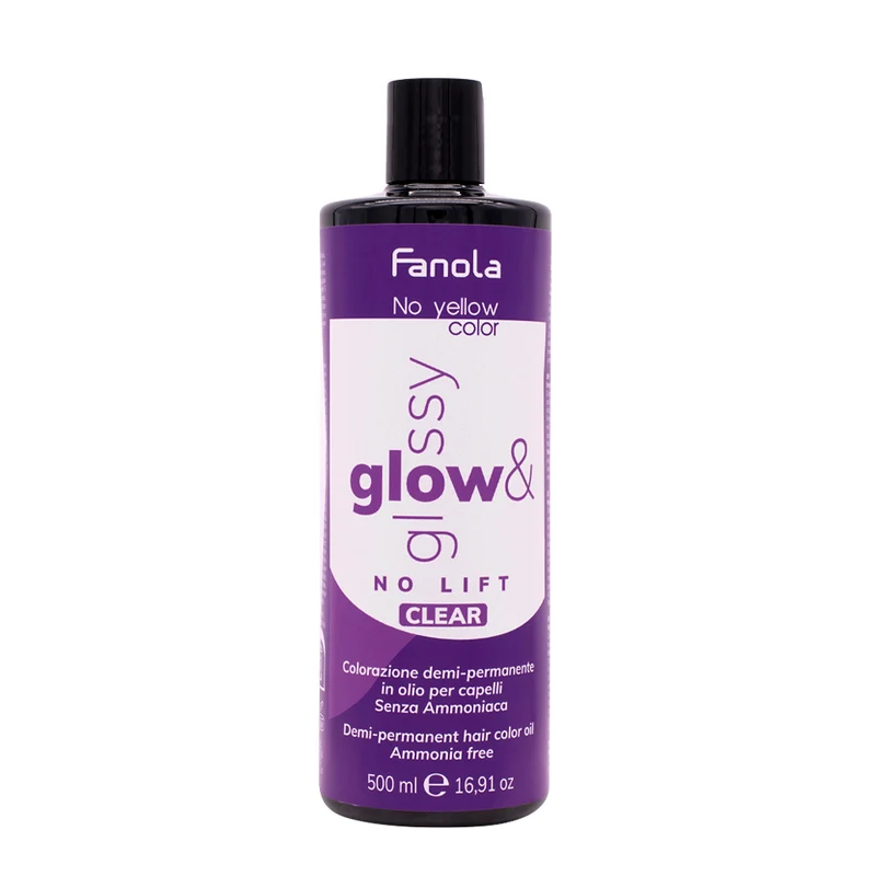 Fanola Glow & Glossy Oil Toner Clear 500ml - coloration demi-permanente à l'huile