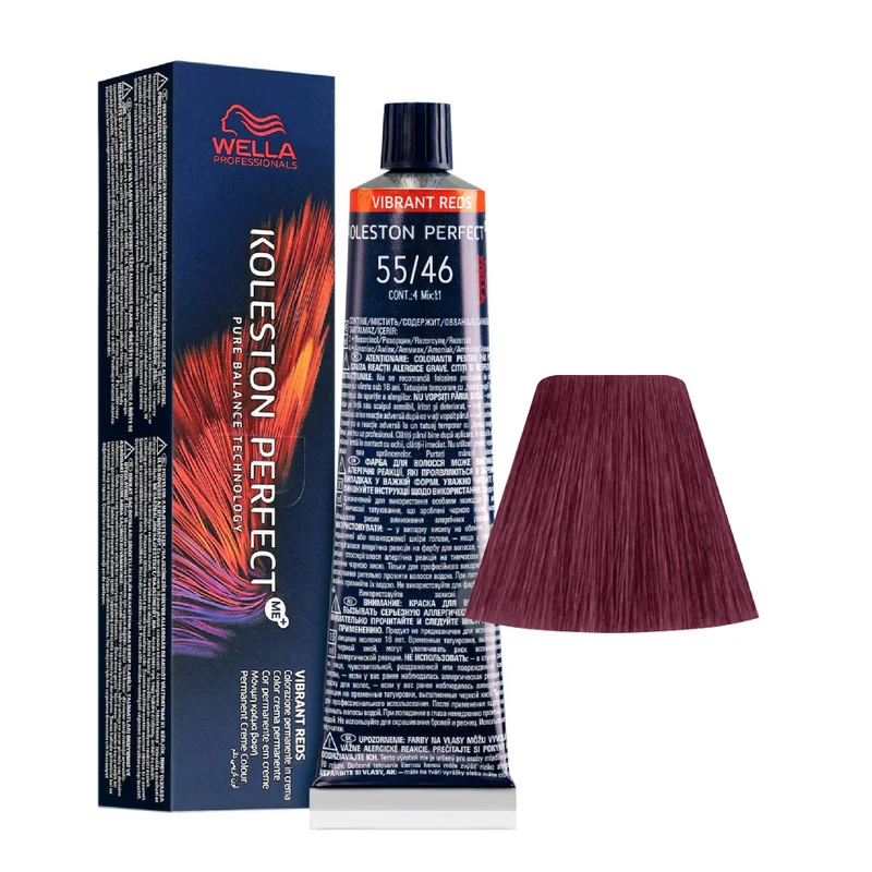 Wella Koleston Perfect Me+ Vibrant Reds 55/46 Châtain Clair Intense Violet Cuivre 60ml - coloration permanente