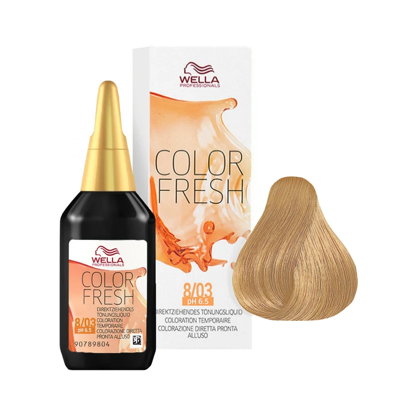 Wella Color Fresh 8/03 Blond Clair Doré Naturel 75ml - rehausseur de couleur sans ammoniac