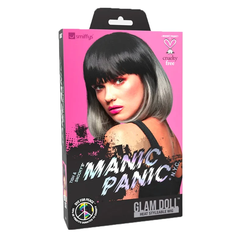 Manic Panic Unicorn Dream Queen Bitch Wig - perruque noire et grise