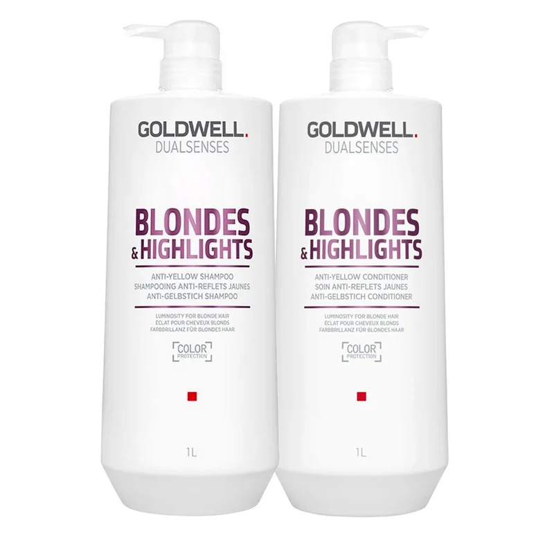 Goldwell Dualsenses Blonde & Highlights Anti-Yellow Shampoo 1000ml Conditioner 1000ml