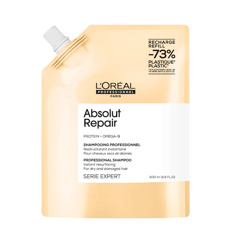 L'Oreal Professionnel Paris Serie Expert Absolut Repair Shampoo Refill 500ml - éco-recharge shampooing cheveux abîmés