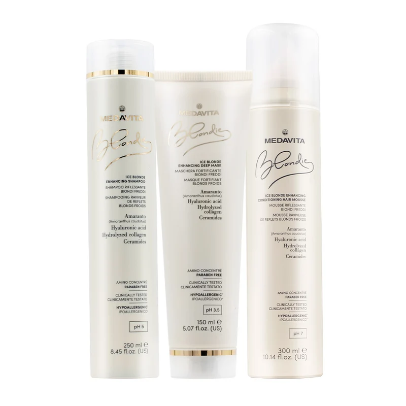 Medavita Blondie Ice Shampooing 250ml Masque 150ml Mousse 300ml