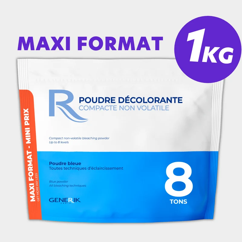 Poudre Décolorante Professionnelle Bleue 8 TONS – 1KG
