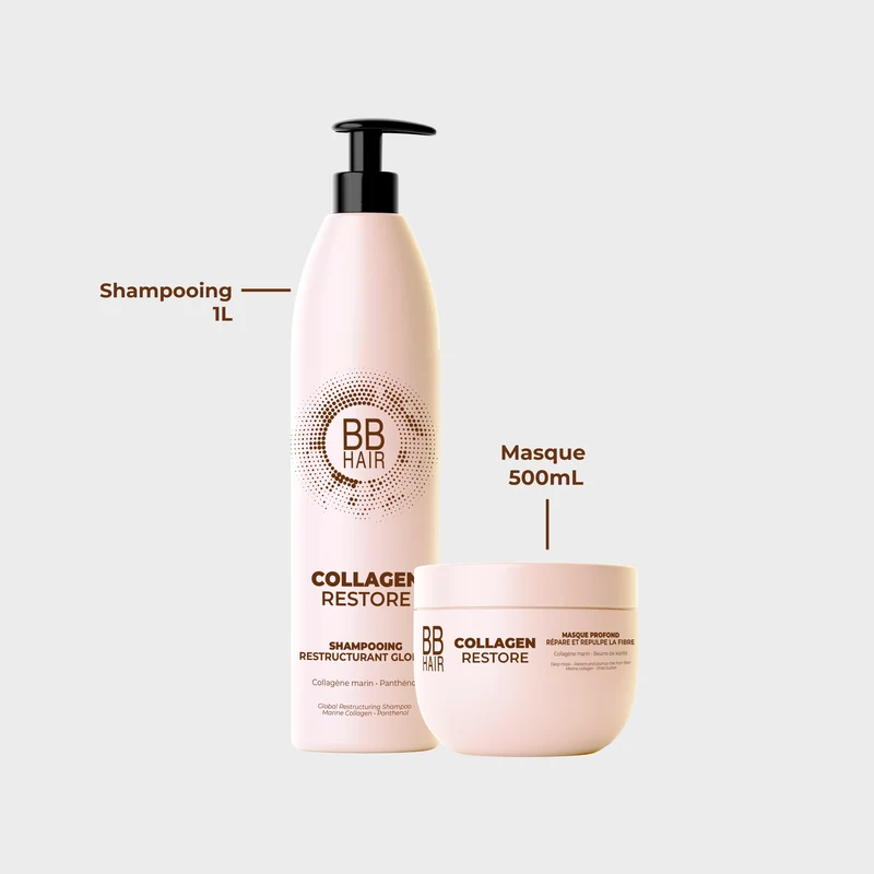Pack formats techniques Collagen Restore - Shampooing 1 L + Masque 500 ml