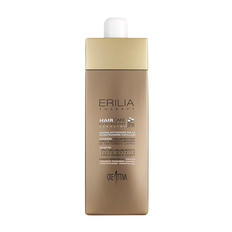 Creattiva Erilia Haircare Keralink Bagno Attivatore Ricostruzione Capillare 750ml - shampooing pour cheveux abîmés