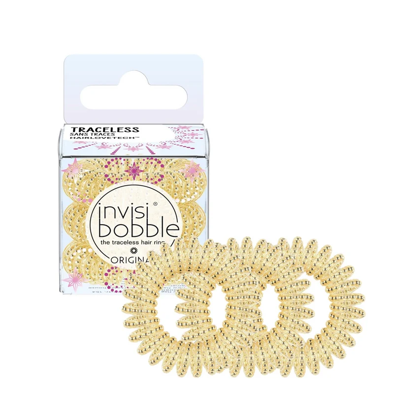 Invisibobble Original Time to Shine Gold Rush 3pcs - élastiques cheveux spirale