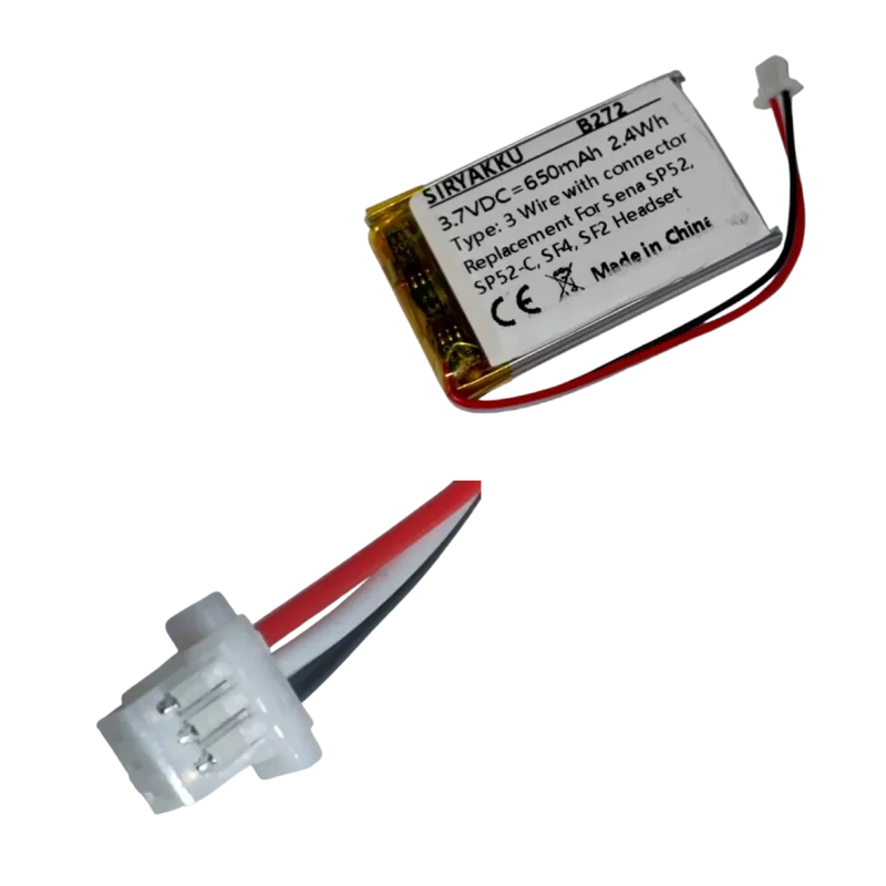 Batterie Li-Po 3.7V 650mAh Sena intercom moto 3 fils