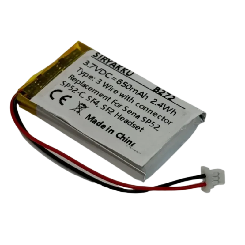 Batterie Li-Po 650mAh pour intercom Sena 2 fils