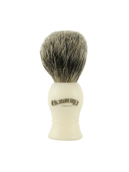 Col. Conk Badger Shaving Brush, H:102, K:19, Faux Ivory Handle (Cream)