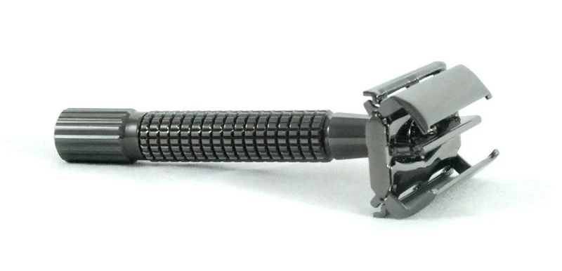 Twist-to-Open Double Edge Safety Razor Charcoal Finish - No Logo