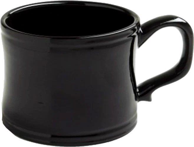 Black Ceramic Super Shave Mug - No Logo
