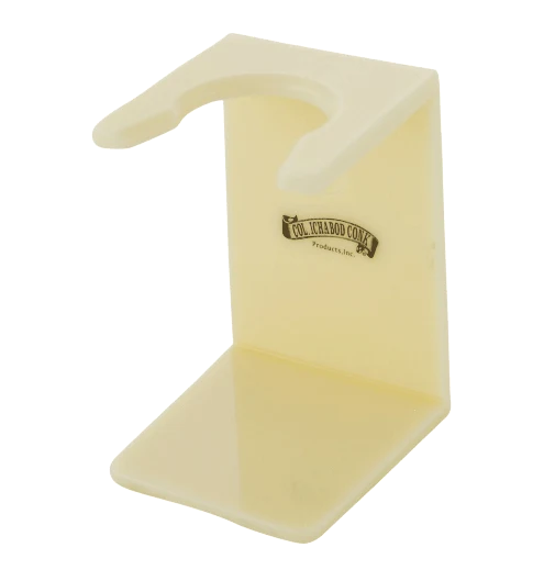 Acrylic Shave Brush Stand, Countertop or Wall Mountable, Universal - Faux Ivory / Cream