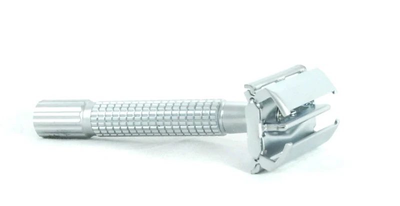 Twist-to-Open Double Edge Safety Razor Nickel Matte Finish - No Logo