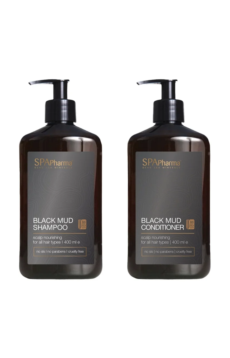 Shampoing & après-shampoing - Boue noire - 2 x 400 ml