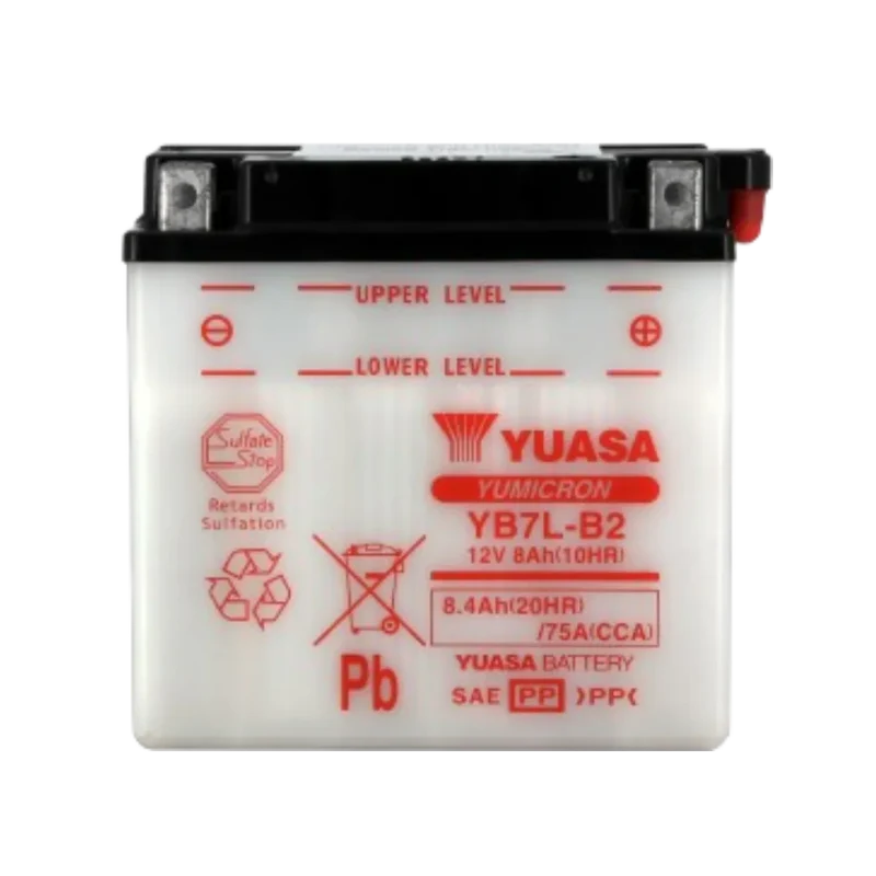 Batterie moto Yuasa YB7L-B2 12V 8Ah sans acide