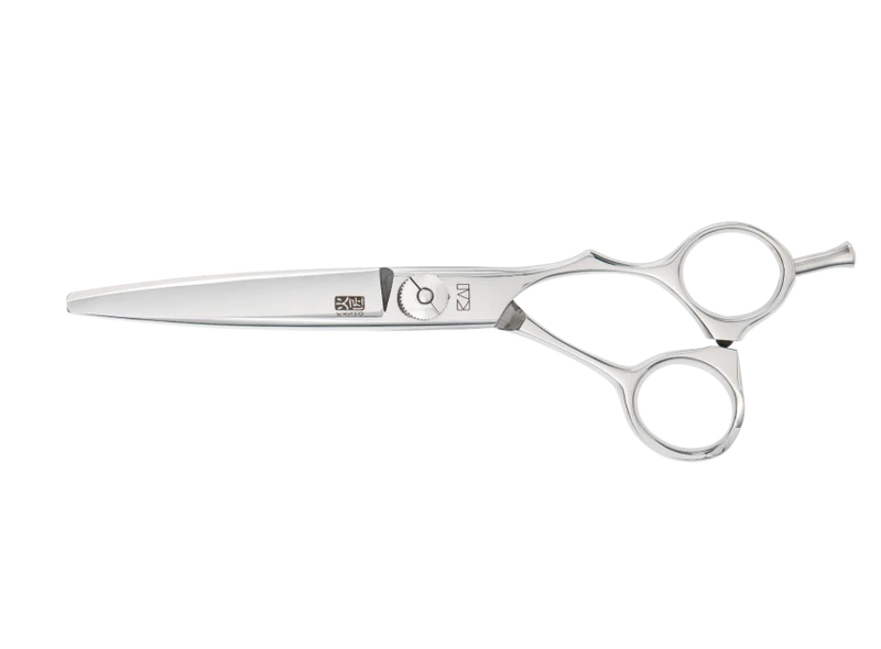 Kasho Japanese 6.0 in. Green Shear Sasa Premium Stainless Offset Barbershop & Salon Cutting Scissors